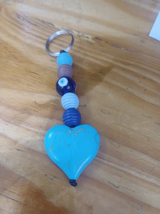 Howalite Heart Keyring