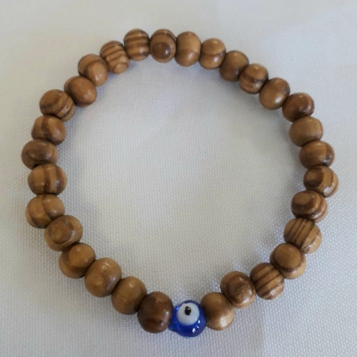 Wooden Evil Eye Bracelet - Zettas Jewellery