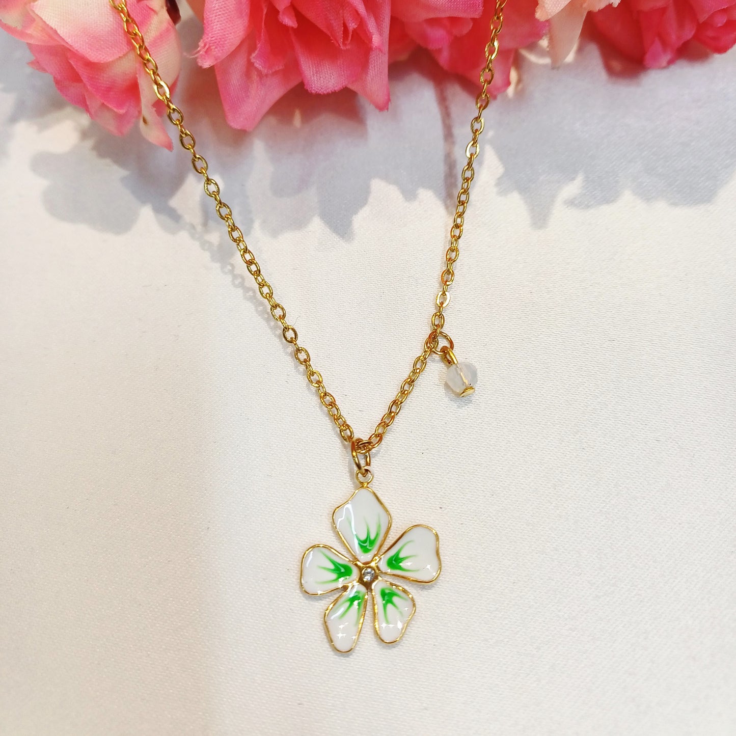 Enamel Flower Necklace