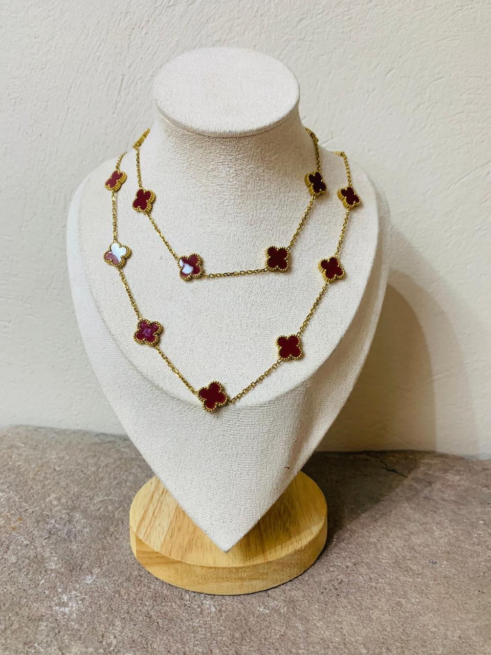 Clover Stainless Steel Long Necklaces