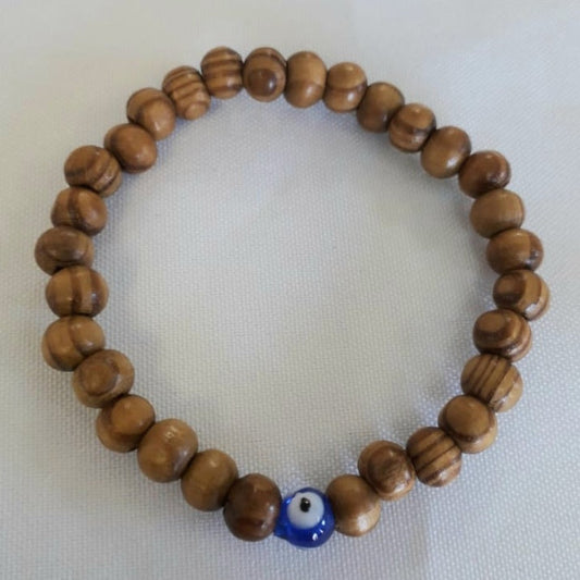 Wooden Evil Eye Bracelet - Zettas Jewellery