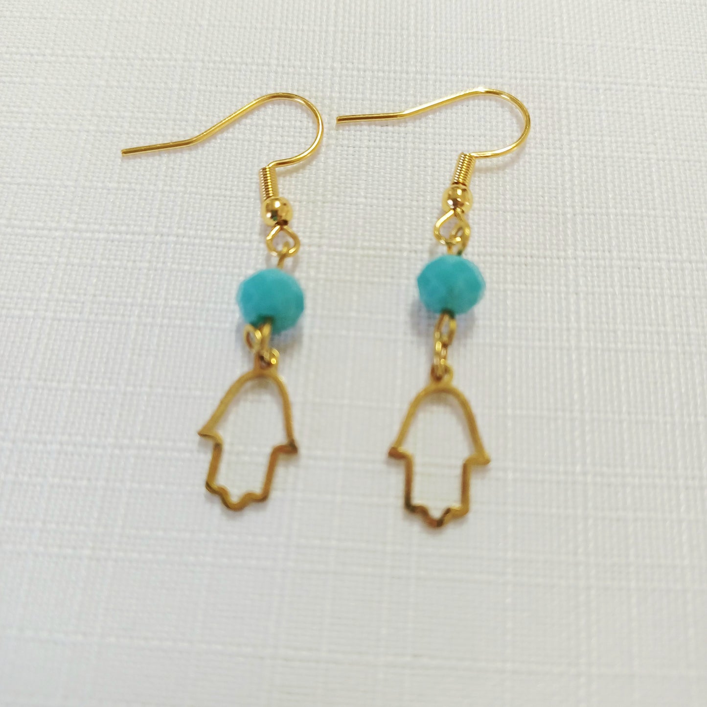 Gold Stainless Steel  Hamsa Earrings