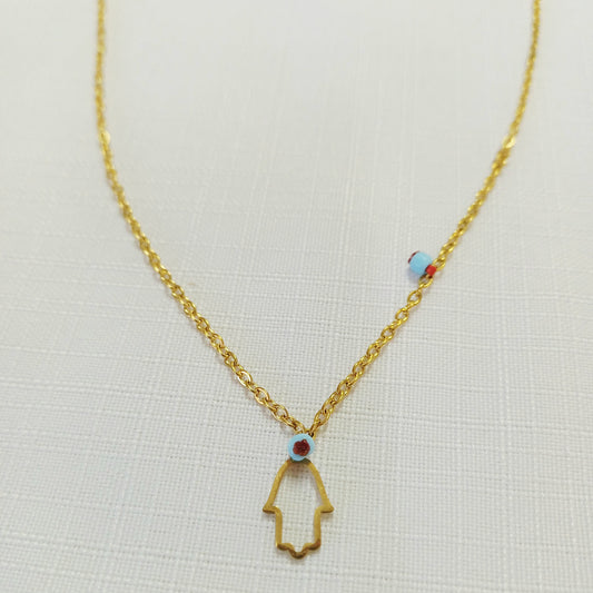Small Stainless Steel Hamsa Necklace