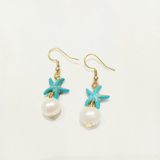 Starfish Pearl Earrings
