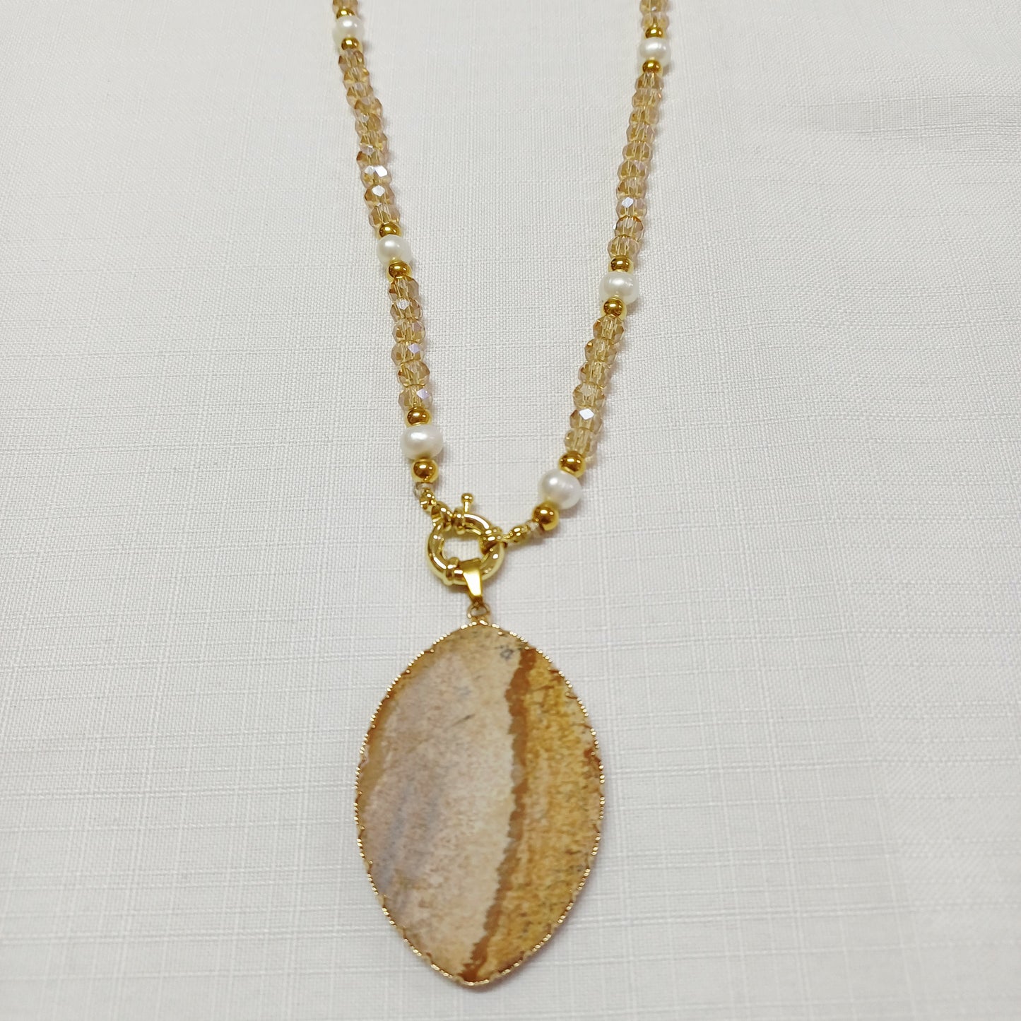 Agate and Crystal Necklaces