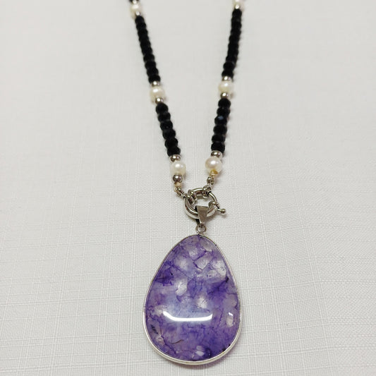 Agate and Crystal Necklaces