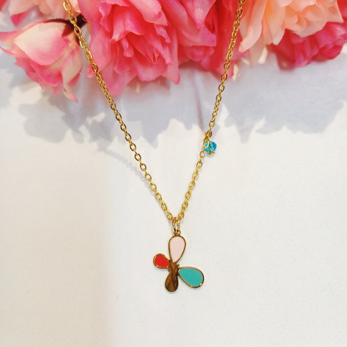 Enamel Butterfly Necklace