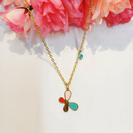 Enamel Butterfly Necklace