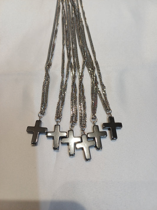 Hematite Cross Necklace