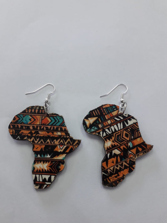 Wooden Africa Earrings