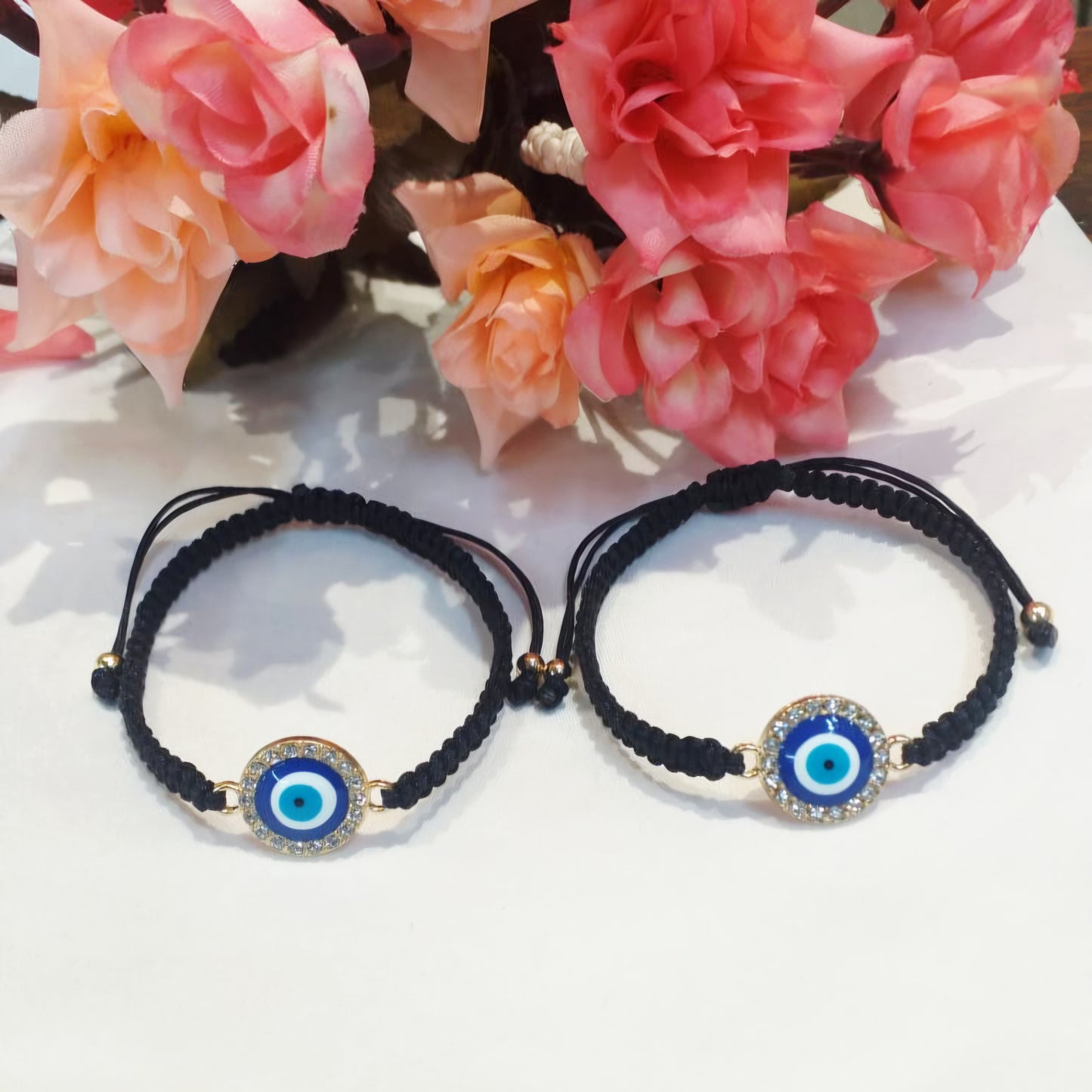 Gold Diamante Evil Eye Bracelets