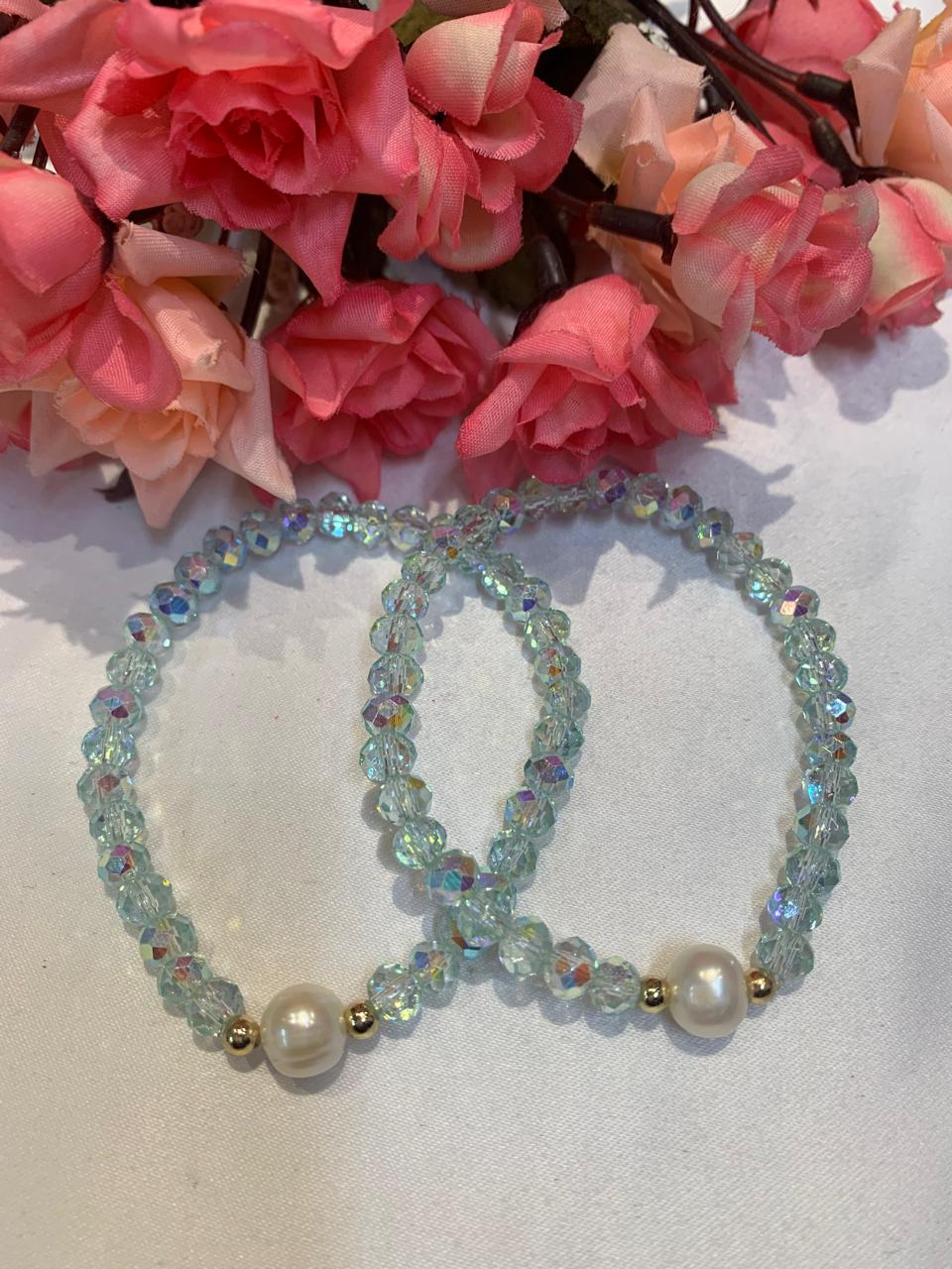 Fresh Water Pearls and Crystal Bracelets